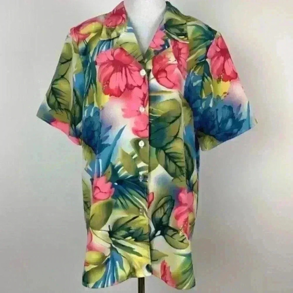 Maggie sweet Hawaiian aloha woman’s top size large - Picture 7 of 9